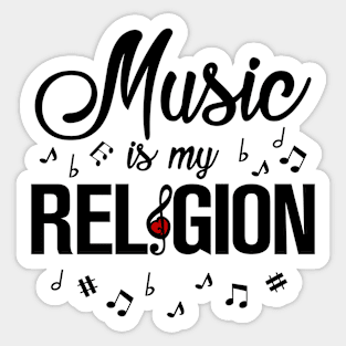 Music is my religion Sticker